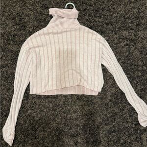 Abound Pink Striped Turtleneck Sweater